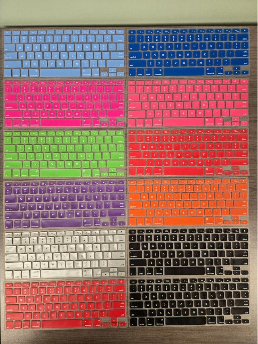 12 Pack Silicone Keyboard Covers for MacBook Air Pro 13 15 A1466 A1502 A1398